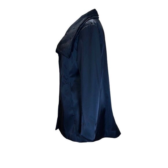 Eileen Fisher - Bonded Fleece Funnel Neck Jacket - Size S, Black - Picture 6 of 17